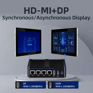 DDR4 4 i225V 2.5G गीगाबिट LAN HD-MI DP Win10 और Ubuntu सॉफ्ट राउटर माइक्रो कंप्यूटर-US और JP प्लग के साथ Intel N100 फैनलेस मिनी पीसी