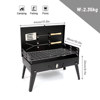 Pliant Extérieur Pliant Barbecue Grill Poêle Cuisine Extérieure Barbecue Boîte À Outils Type Four BBQ Barbecue Grille Charbon De Bois