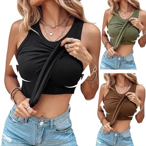 Gepolstertes BH-Tanktop für Damen, Spaghetti-Träger, einfarbiges Cami-<span class=keywords><strong>Top</strong></span>, Weste, verstellbares <span class=keywords><strong>Camisole</strong></span>-BH, Fitnesskleidung - Product Image 1