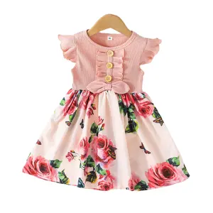 Abbigliamento per bambini abbigliamento estivo all'ingrosso cotone Toddler Girls Outfit Designer Online Kids Frocks Girl Dress articoli per bambini 2022
