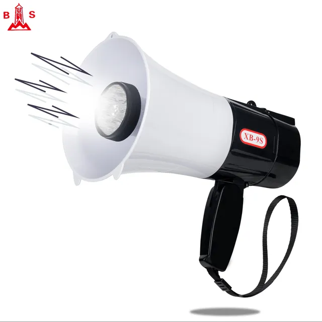 XB 30W PA pengeras suara megafon, dengan sirene bawaan & lampu LED untuk sepak bola, bisbol, dan basket terkemuka