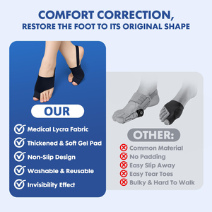 Correcteur d'alignement des orteils avec attelle et coussinets pour soulager la douleur du <span class=keywords><strong>hallux</strong></span> <span class=keywords><strong>valgus</strong></span>, séparateur d'orteils confortable pour le soutien jour/nuit - Product Image 4