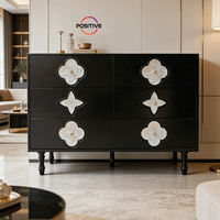 Meuble de rangement mural 6 tiroirs de luxe léger français pour salon, buffet, console de présentation italienne pour entrée