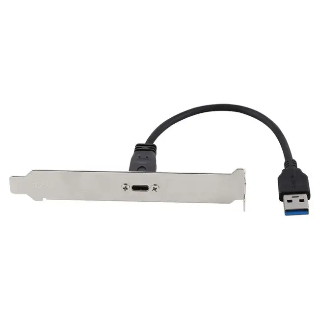 Cabo de extensão usb 3.0 macho para painel, fio fêmea usb tipo c 3.1 com parafuso de travamento