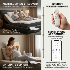 Cama Inteligente Multifuncional con Control por Aplicación Bluetooth, <span class=keywords><strong>Colchón</strong></span> de Espuma Viscoelástica Tamaño King, Certificación CE/ISO, OEM para Centros de Cuidado para Personas Mayores - Product Image 3