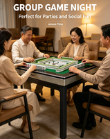Table de Mahjong Automatique avec Plateau en Verre Trempé, Style Table à Manger, Machine de Mahjong pour la Maison et les Clubs