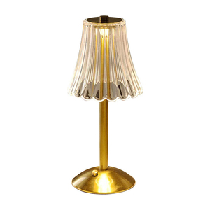 Lámpara de Mesa Decorativa Moderna con Pantalla de Cristal, Base de Latón, Interruptor de Botón, LED Blanco Cálido CRI 90 AC E26 - Product Image 3
