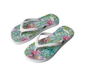 <strong>Women's</strong> Platform <strong>Flip</strong> <strong>Flop</strong> Sandals with Cushioning Summer &amp; Spring Season Full Colorful Print - Product Image 1