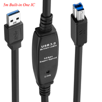 Bochara kabel Printer USB 3.0, Chipset IC bawaan USB 3.0 Tipe a pria ke USB 3.0 Tipe B Male Foil + jalinan pelindung 5m 10m