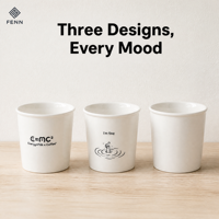 Mug à café en céramique blanche sans poignée FENN avec slogan amusant pour les amateurs de café, cadeau, 300 ml, passe au lave-vaisselle, logo personnalisé, OEM, usine