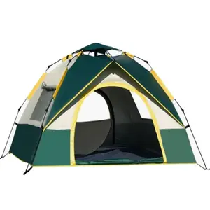 Açık kamp otomatik hız açık çift plaj kamp taşınabilir çadır iki kapı iki pencere çadır