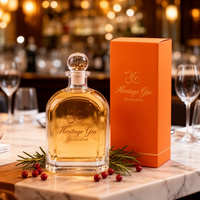Bouteille de luxe en verre super-flint de 700 ml avec base lourde, carafe vide pour spiritueux, whisky, vodka, brandy, gin – Vente en gros personnalisée directement de l'usine