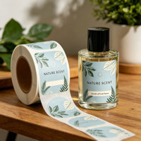 Étiquettes autocollantes personnalisées pour flacons de parfum, rouleaux de luxe avec estampage à chaud doré, logo en relief, autocollants imprimés en papier adhésif en gros