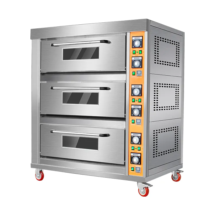 China Best Quality Commercial 3 Deck Ofen 6-Tray Gas und elektrische Backöfen Brot und Kuchen zum Verkauf
