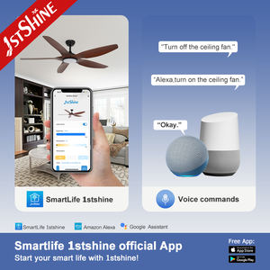 1stshine LED ventilador de techo 60 pulgadas 5 aspas de plástico control remoto LED ventilador de techo Luz - Product Image 6