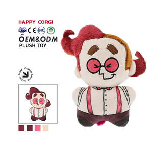 Jouets en peluche personnalisés à faible MOQ, figurines en peluche avec lunettes roses et bretelles, poupée miniature de 10 cm, pendentif en peluche à suspendre - Product Image 1