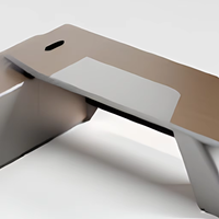 FYA02-28 Mesa de Computadora Contemporánea de Melamina, Muebles de Oficina para CEO, Escritorio Gerencial en Forma de L Gris, Estación de Trabajo Corporativa de Alta Gama