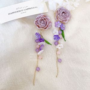 Pendientes Colgantes de Rosa de Flor Real Botánica de Moda Joyería para Fiesta Dulce de Vacaciones Boda Pendientes de Rosa Amarilla para Mujer - Product Image 6