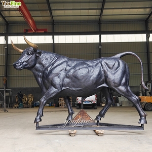 Sculpture de <span class=keywords><strong>taureau</strong></span> en bronze, statue d'animal en métal grandeur nature, décoration de parc extérieur YOUFINE - Product Image 5