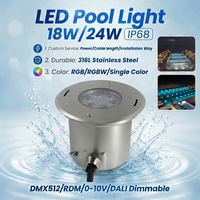 Projecteur LED submersible RGBW en acier inoxydable 316L, nouvelle conception IP68, blanc chaud dimmable, pour piscine, éclairage sous-marin
