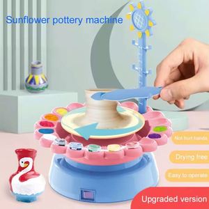 Máquina de Cerámica Eléctrica Giratoria Hecha a Mano con Diseño de Girasol para Niños y Padres - Product Image 3