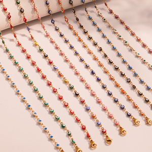 สร้อยคอจี้โมราธรรมชาติชุบทองแท้สแตนเลสเครื่องประดับแฟชั่นสร้อยคอพร้อมดวงตาเคลือบ - Product Image 4