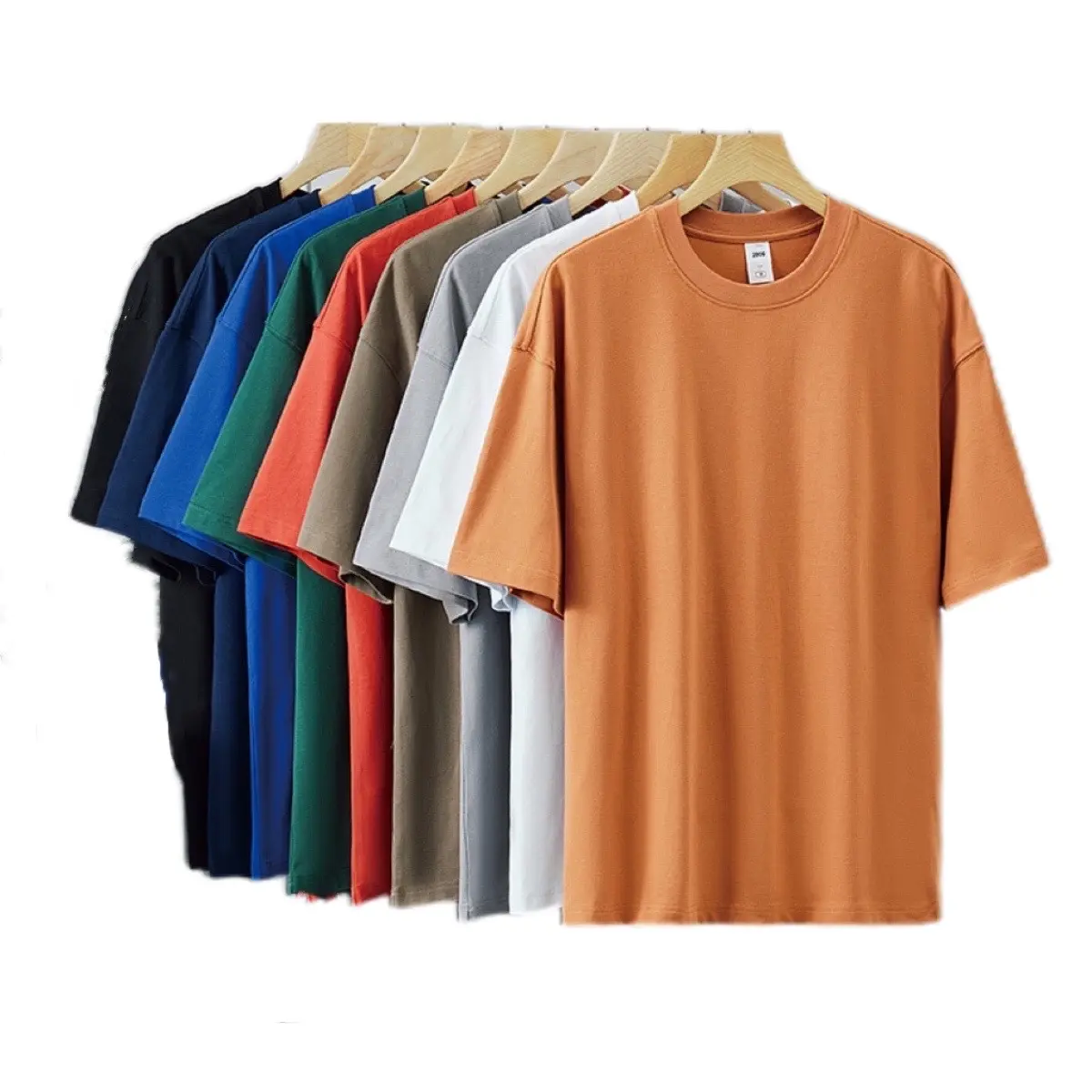 Camisa de algodão com estampa personalizada, venda quente de camiseta de algodão com 280 gb, pesado, simples, com pescoço, gota no ombro, unissex