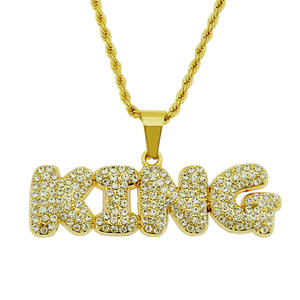Collar <span class=keywords><strong>de</strong></span> rey <span class=keywords><strong>de</strong></span> cristal dorado a <span class=keywords><strong>la</strong></span> moda para jóvenes <span class=keywords><strong>de</strong></span> EE. UU. Venta al por mayor N2303040 - Product Image 1