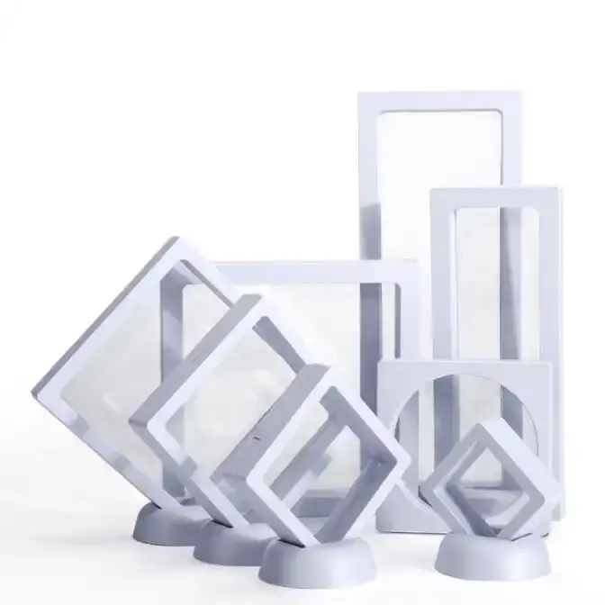 Приятная витрина прозрачная квадратная полиэтиленская пленка Пылезащитная шкатулка для фото ювелирных изделий 3D плавающая рамка 3D подвеска коробка для ювелирных изделий