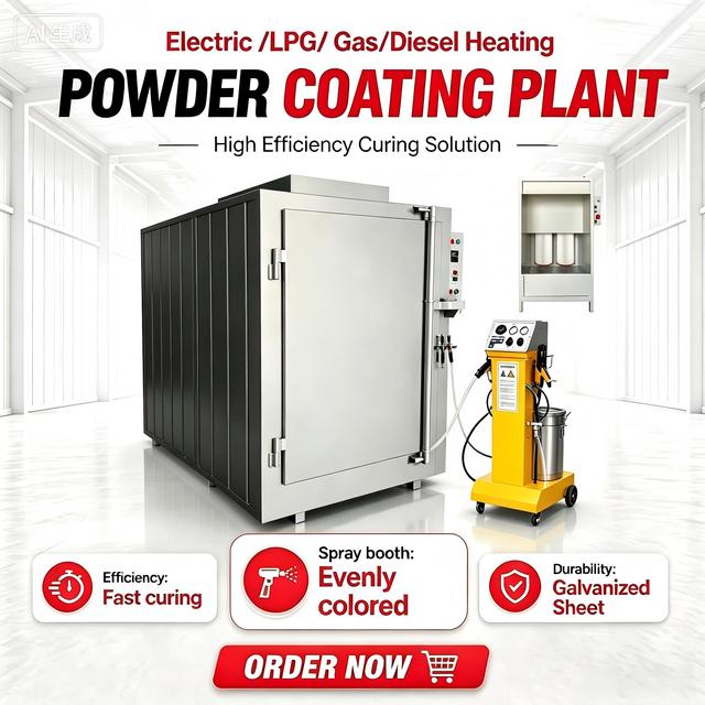 Manual PLC Controlled Electroplating Production Line Motor Electrostatic Spray Gun Heat Curing Oven for Wheel Rims Easy Operate