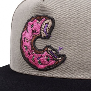 Donut Embroidery Alphabet <strong>Hat</strong> Fashion Hip Hop Flat Brim Snapback Cap Custom Baseball Cap