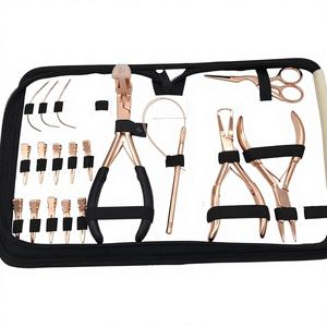 HOOPER COMPANY Professional Top Ranking Commercial Use Stainless Steel Micro Breads Hair Extension Pliers Kit Loop <b>Hook</b> <b>Tools</b> - Product Image 1