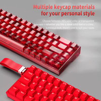 65% of the Design Features Custom Transparent Shell Keycaps for a 8K Wired Charging Mechanical Gaming Keyboard.