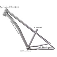 Cadre de VTT M5 en titane 29er avec axe traversant UDH, câblage interne, fournisseur d'usine de vélos OEM en gros, Chine