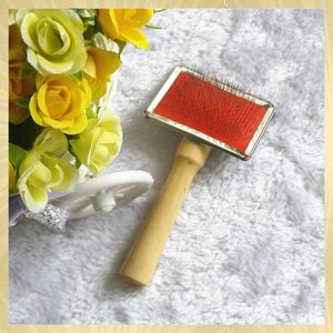 Holzgriff Haustier Hund Katze Tier Welpe Haar pflege Reinigung Shedding Slicker Brush mit Edelstahls tiften - Product Image 3