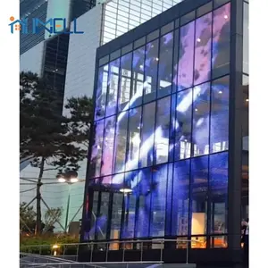 Lo schermo trasparente ha condotto il più nuovo 85% ad alta spazio P5 * P10 con luminosità reale oltre 5000lm per il centro commerciale, pubblicità