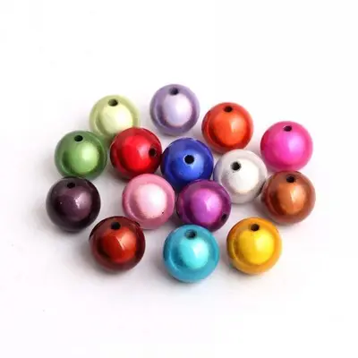Perles d'écartement en or Miracle Assortiment de perles rondes colorées percées au centre Style et fantaisie éblouissant pour la fabrication de bijoux