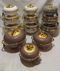Wood Grain Design Thermal Casserole 1L 2L 3L Hot Pot Set for Wedding Party Ramadan Gift Double Wall Stainless Steel Food Warmer - Product Image 4