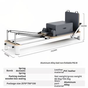 Appareil de <span class=keywords><strong>Pilates</strong></span> Reformer portable et pliable en alliage d'aluminium pour entraînement de yoga et de gym à domicile, avec application - Product Image 4