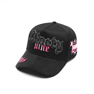 Casquettes de baseball sportives en daim noir à 5 panneaux avec doublure en satin, style A-Frame, logo <span class=keywords><strong>Cholo</strong></span>, vente en gros - Product Image 2