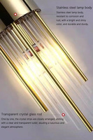 Lampu Dinding Modern Titanium Gold Kristal Pencahayaan Dalam Ruangan Lampu Dinding Kristal Logam E14 untuk Kamar Tidur dan Lorong