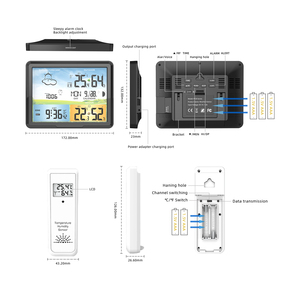 Station météo sans fil Protmex 433 Indoor Ptx-2 avec capteur de température et d'humidité extérieur - Product Image 3