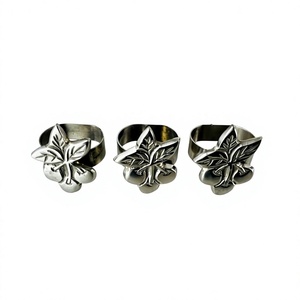 Latest Arrival Silver Lily Napkin Ring For Table Accessories Decorative Dishwasher Safe Stocked Handmade Napkin Rings 3 Pcs - Product Image 1