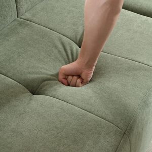 Modular 3-Seater <b>Cream</b> Fabric Corner Sectional <b>Sofa</b> Set Vacuum-Sealed Compressed for Living Room Apartment Comfortable Chairs - Product Image 4