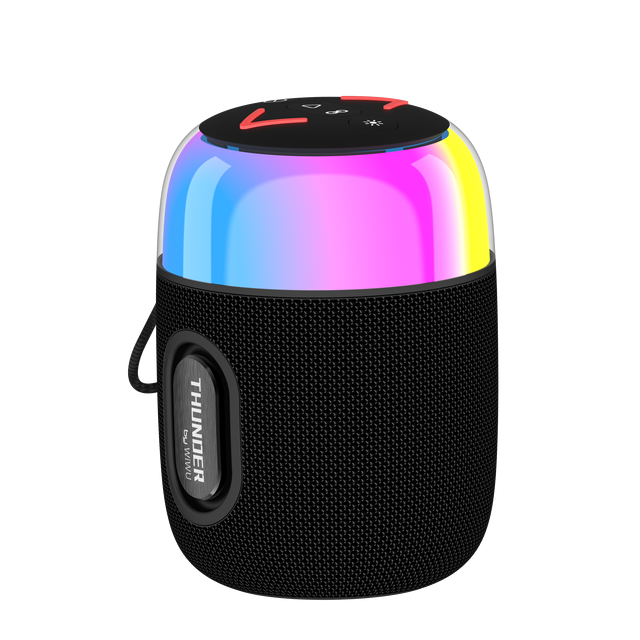 WiWU Sounder Speaker P60 Mini IPX5 Waterproof Lanyard Design LED 8 Lighting Modes Double Horn Speaker