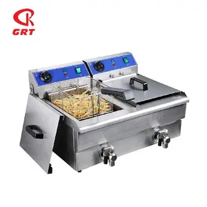 GRT-E34V Double Cylinder Frying Pan 6000W Commercial 34L Fyer Machine