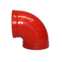 Coude de tuyauterie UL FM WFHSH 6 pouces, raccord de tuyauterie pour lutte contre l'incendie, coude rainuré à 90 degrés en fonte ductile