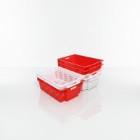 Boîte de rangement alimentaire rectangulaire pliable empilable et emboîtable en PP moulé par injection, économique, écologique et recyclable, 2 kg, pour viande et poisson