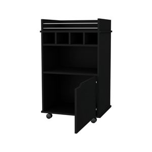 DB Black 1-Door Storage <b>Cart</b> Elegant <b>Bar</b> <b>Cart</b> Design - Product Image 4