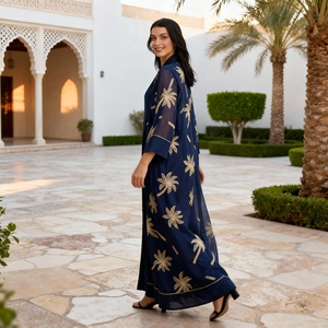 Robe de mariée Abaya élégante sur mesure en tissu de haute qualité pour femmes musulmanes, vente en gros OEM ODM - Product Image 4